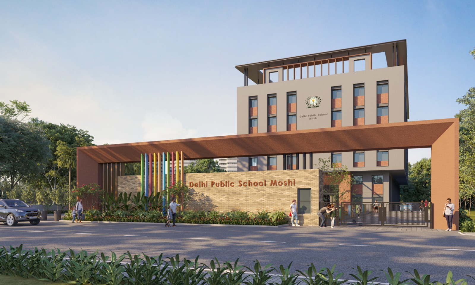 Architectural visualization of Delhi Public School, Moshi, Pune — ongoing project